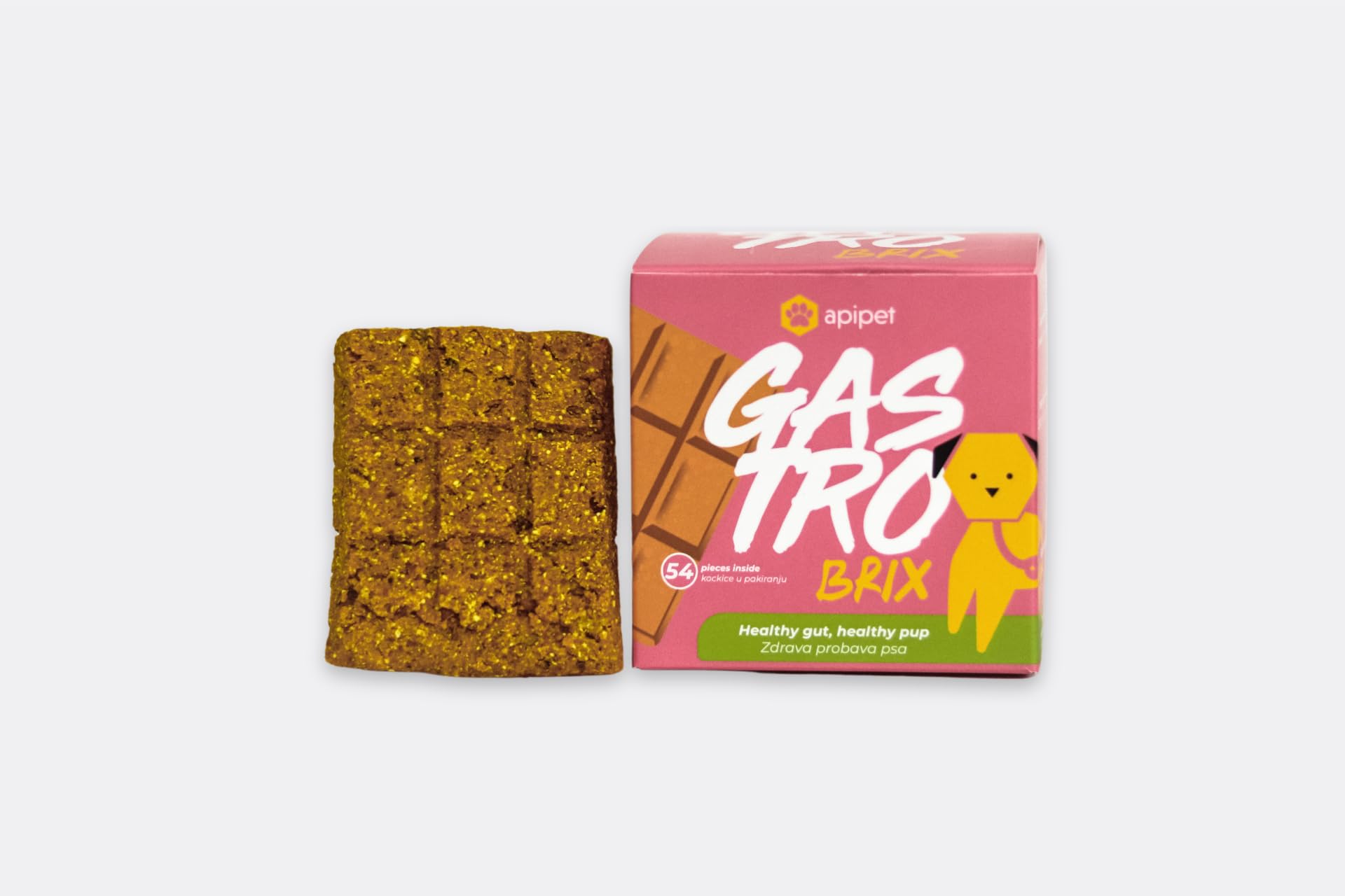 ApiPet Brix Gastro, Digestive Health Support Treats for Dogs, Nutritional Pet Supplement with Bee Pollen, Propolis & Ginger