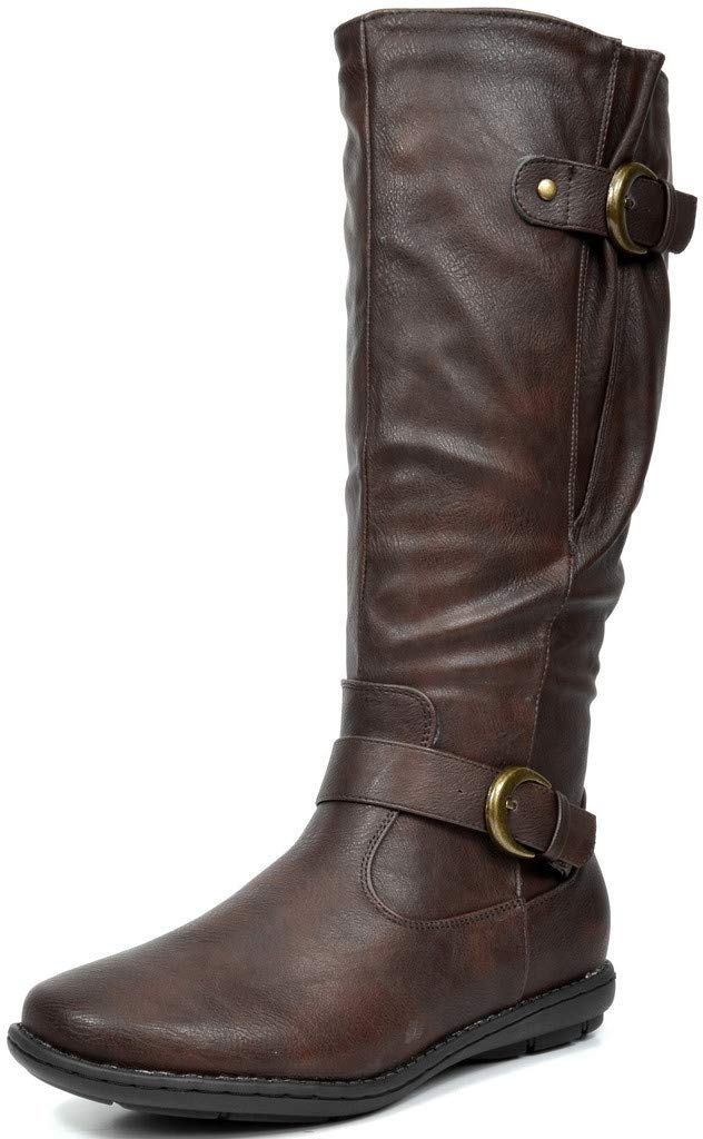 DREAM PAIRSWomen's Faux Fur-Lined Knee High Winter Boots Fall Tall Boots