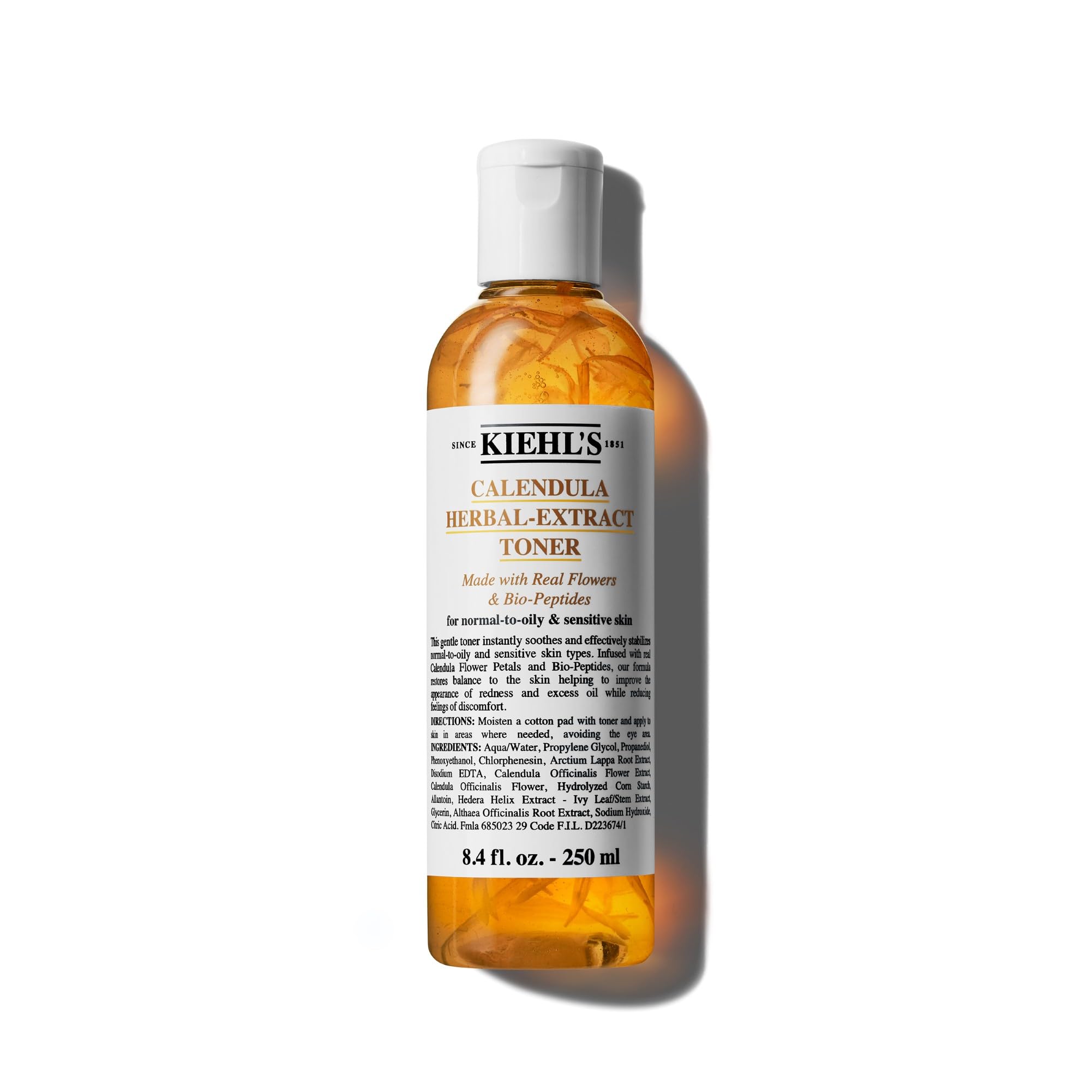 KIEHL'S Calendula Herbal-Extract Toner, Tonico Viso Lenitivo, Per Pelli da Normali a Grasse, Azione Rinfrescante, Con Calendula, Allantoina e Radice di Bardana, Senza Alcol, 250 ml