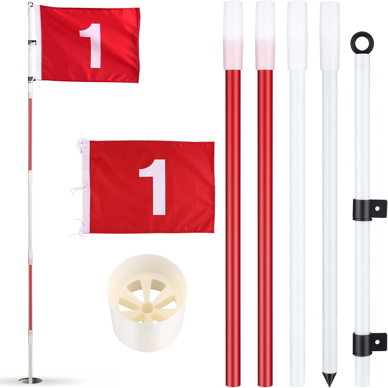 TOBWOLF Durable Golf Flagstick, Golf Pin Flag Sticks Pole
