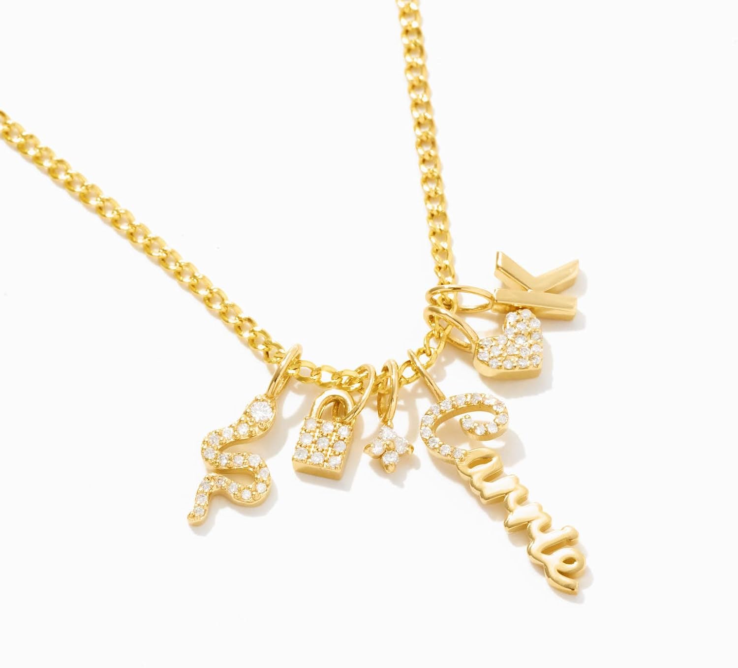 Gelin 14K Real Yellow Gold Diamond Cross Charm Pendant