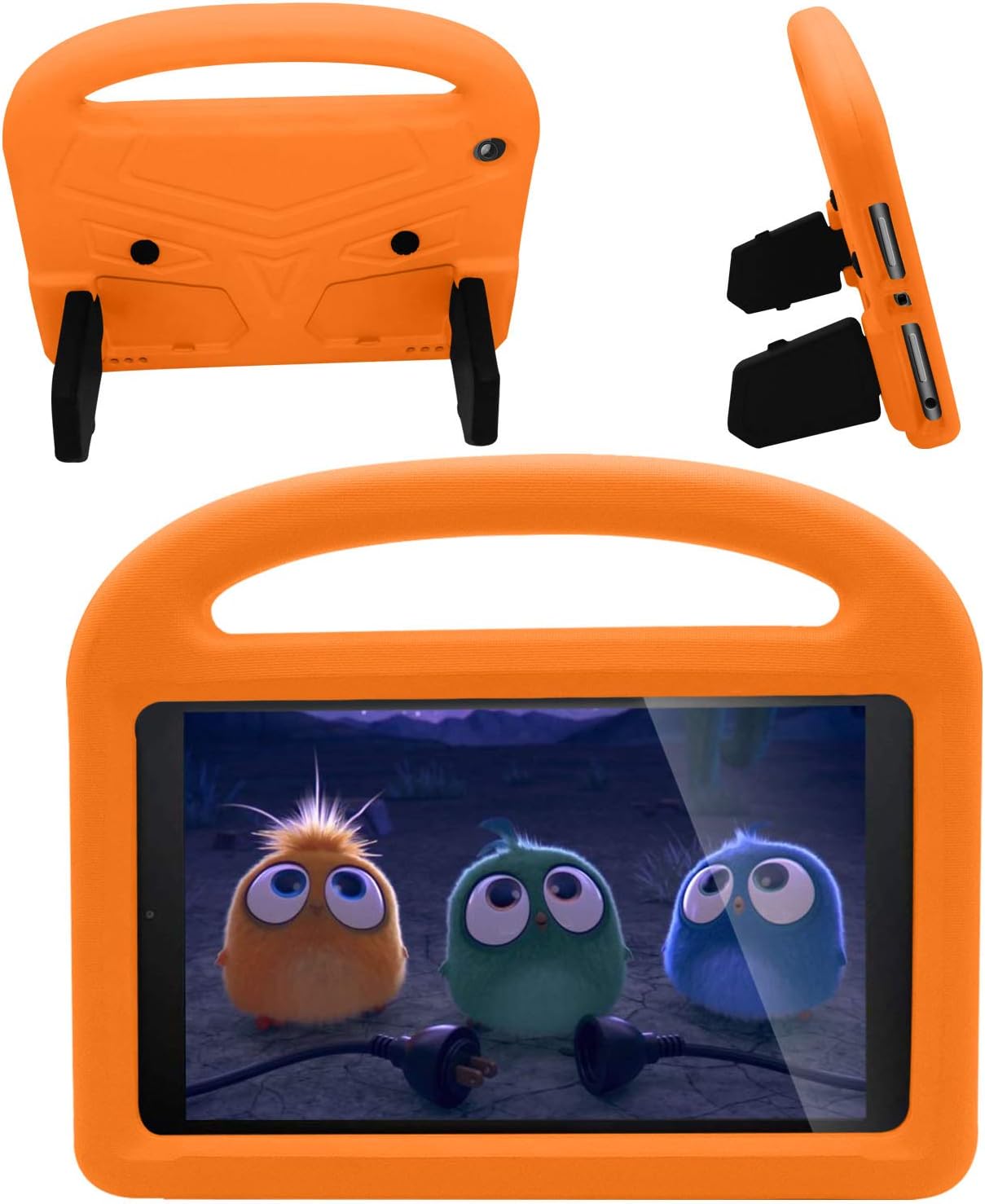 Kids Case for Amazon Fire HD 8" Tablet 6th/7th/8th Generation (2016/2017/2018), Techcircle Child Proof EVA Foam Shockproof Handle Stand Carrying Case Cover, Orange