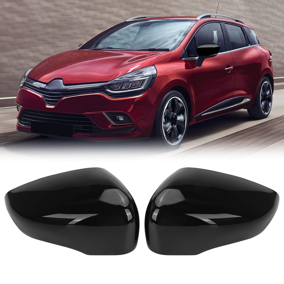 Oplatool 1 Paio Copri Specchietto Retrovisore Auto per R-enault Clio MK4 R-enault Zoe Captur, Tappo Copri Specchietto Retrovisore Copertura per Specchietto Retrovisore per Auto, 963732631R 963732631