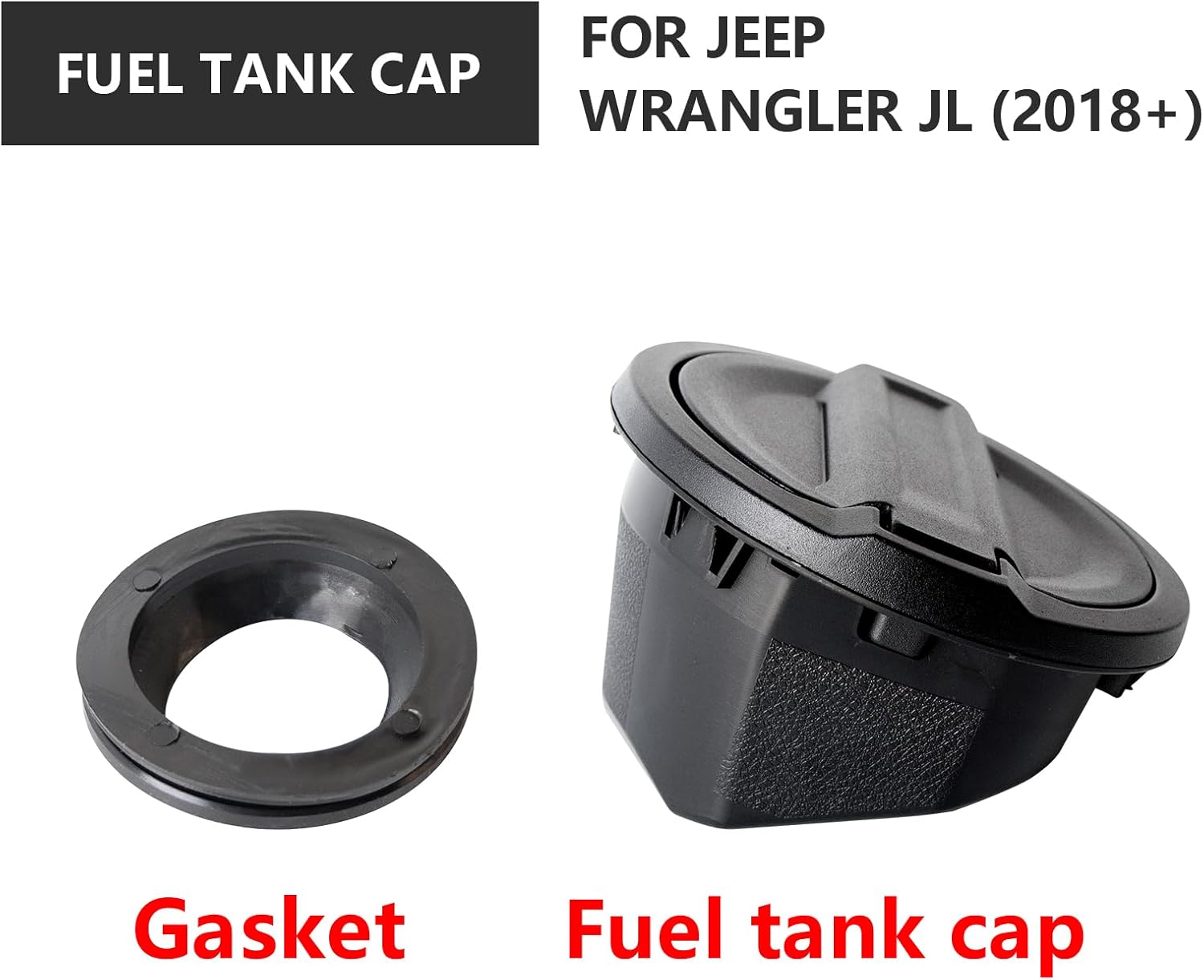 Gas Tank Cap Cover Fuel Filler Door for Jeep Wrangler 2018-2024 JL & Unlimited