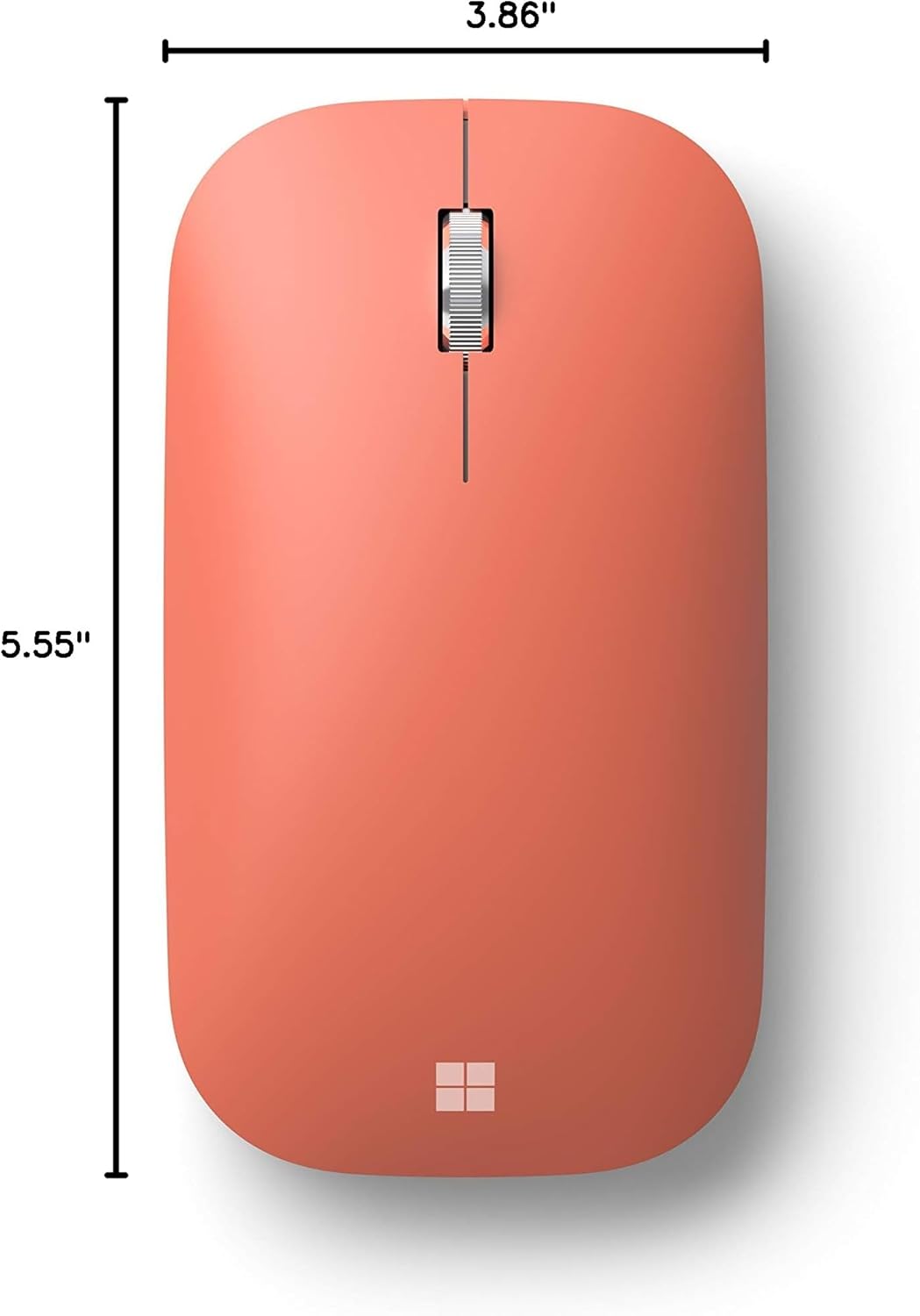 Microsoft Mobile Mouse - Peach. Comfortable Right/Left Hand Use with Metal Scroll Wheel, Wireless, Bluetooth for PC/Laptop/Desktop, works with Mac/Windows 8/10/11 Computers