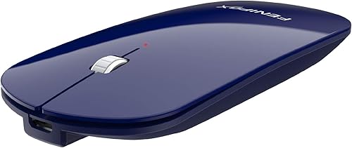 Miniatura 9 de FENIFOX Ratón Bluetooth delgado, silencioso y portátil, portátil, recargable, compatible con laptop, PC, Android Windows Tablet (morado)