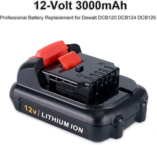 Miniatura 2 de Biswaye Cargador de batería de litio de 12 V20 V, paquete de 2 baterías de litio de 3.0 Ah DCB120 de 12 V máximo, repuesto para herramientas