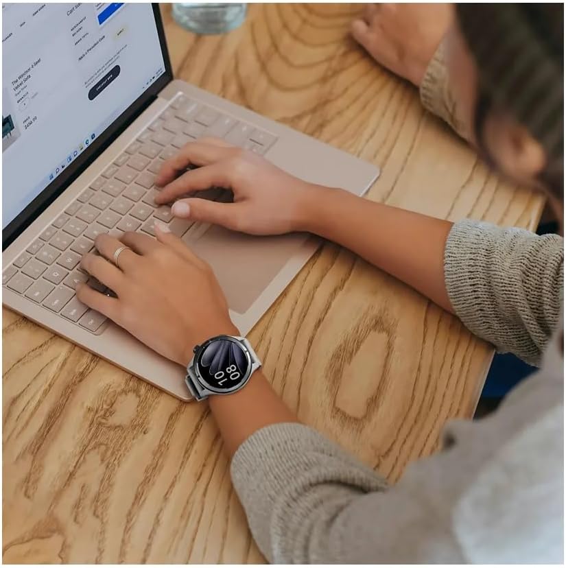 A person wearing the Haylou Solar Neo Smartwatch during a workout, with the watch displaying activity data and various sports mode icons floating around.