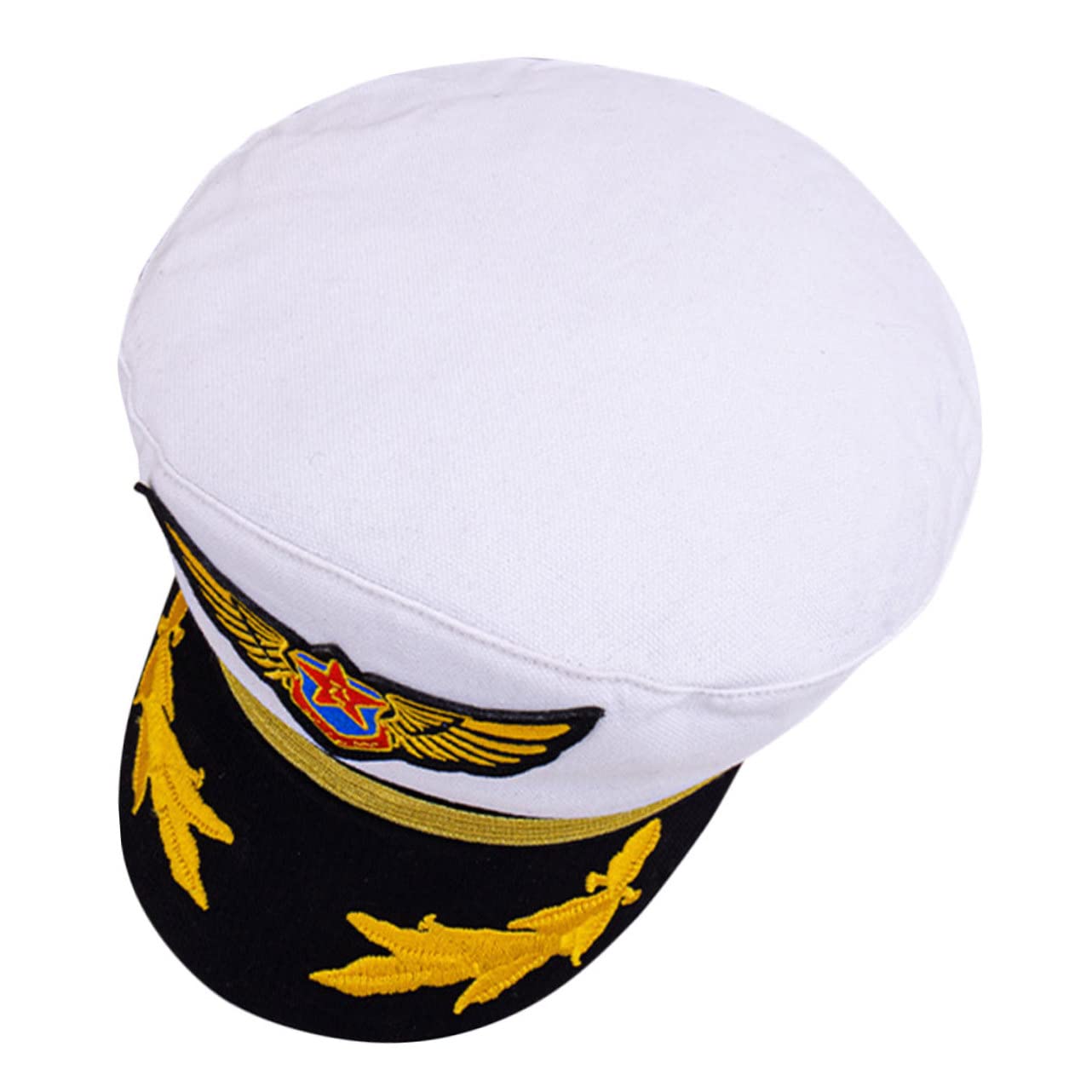 QUMIIRITY Gold Thread Embroidered Captain's Hat Boys and Girls Sailor Hat Adjustable Buckle for Halloween Christmas and Costume Parties