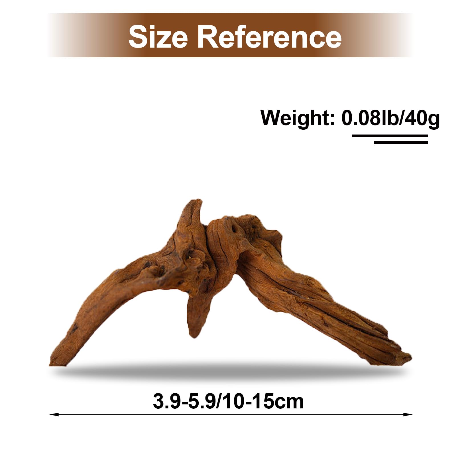 XINGYUXUXIN Natural Aquarium Decoration Driftwood Tree Trunk with Rockery View, Unique Dead Wood Root Hideouts for Fish & Reptiles, Landscape Enhancer (Random Shape, 10-15cm Length)