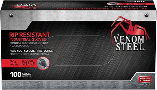 Guantes de nitrilo de Venom Steel de gran calidad uso industrial talla única Se ajusta a la mayoría 100