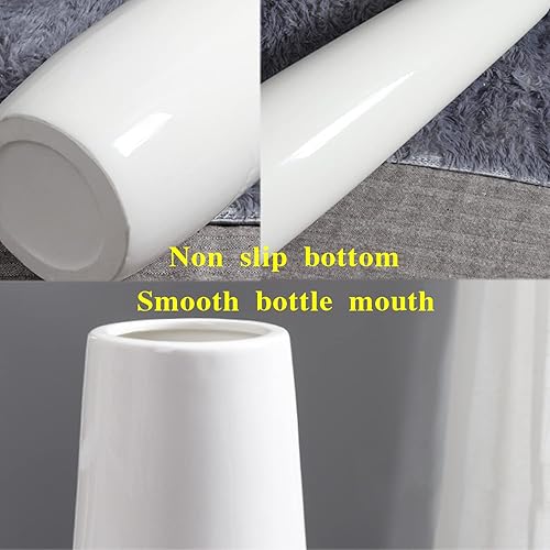 Miniatura 3 de Jarrón de cerámica blanca de 28 pulgadas de alto, jarrones grandes decorativos para centros de mesa, estantes, decoración del hogar, ramas de sala