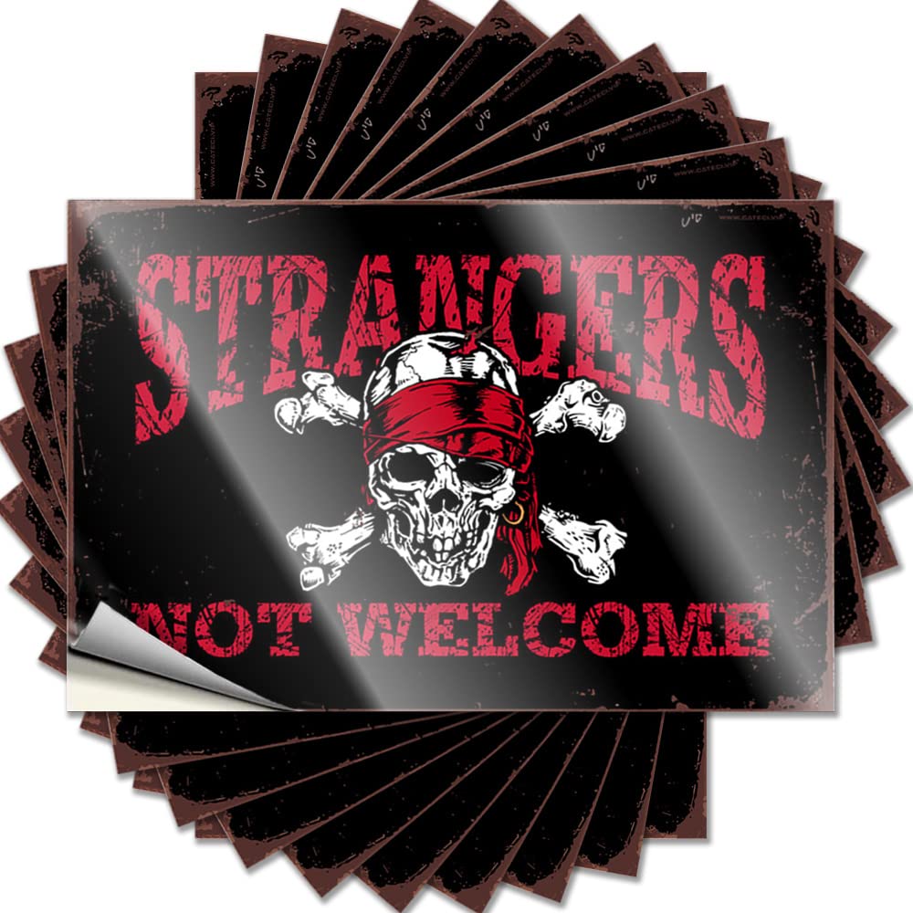 Cool Room Stuff Bottle Bumper | Strangers Not Welcome Encouraging Durable Vinyl Sticker Easy Apply for Autumn(12X18CM)