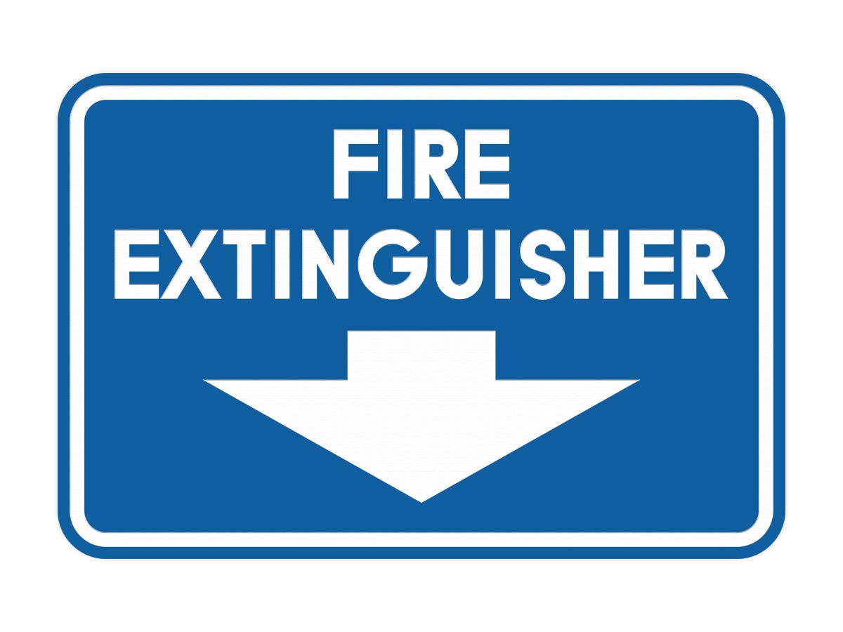 Signs ByLITA Classic Framed Fire Extinguisher (Blue) - Medium