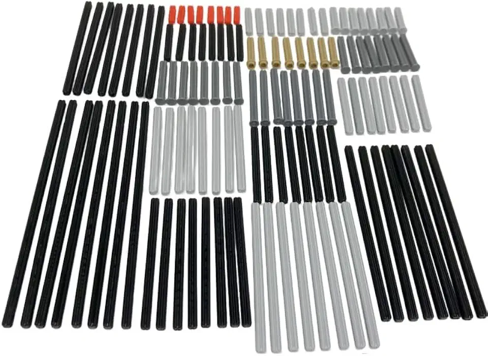 120Pcs Axle Rods Assortment Pack, Train Wheel Cross Axle Parts Replacement Pieces Set, Compatible with Lego Parts and Pieces