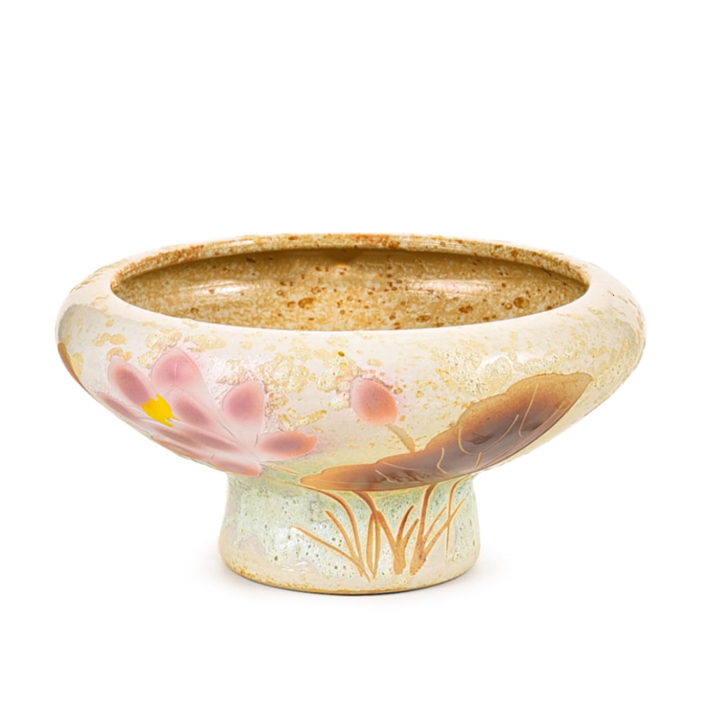 DFGHNBVC Succulent Pot With Drainage Hole Filter Gasket, 9.6" Plant Pots, Bohemian Ceramic Succulent Planter Pot For Small Plant,Beige