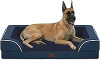 Vista 19 de Camas ortopédicas para perros de tamaño grande, cama grande de espuma viscoelástica impermeable para mascotas con lados de 36 x 27 pulgadas