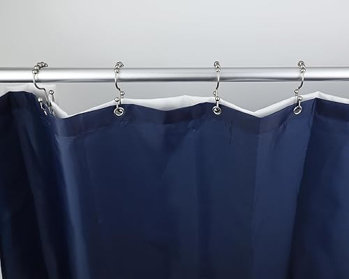 Miniatura 5 de Yapicoco Ganchos de cortina de ducha para baño, 12 piezas de acero inoxidable de metal resistente a la oxidación balanceo doble ganchos deslizantes