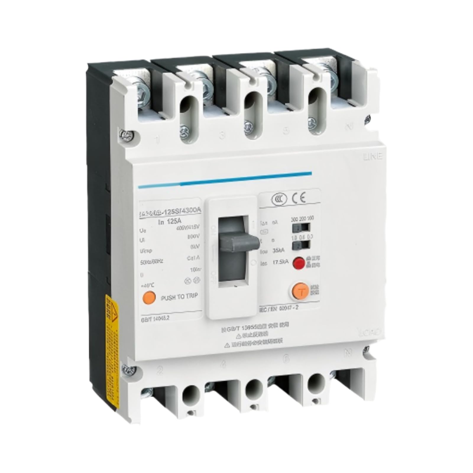 Disjoncteur triphasé 4 pôles 1125S/4300 de 80A à 250A haute performance - 2