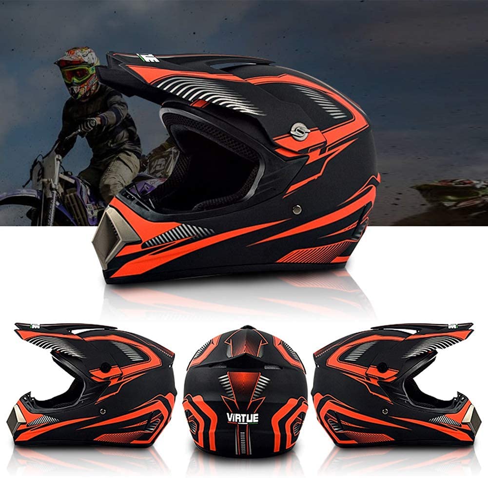 Casco Motocross Casco Offroad ATV Casco Dot Casco Dirt Bike Unisex Joven Casco de Moto con Guantes Gafas Máscara