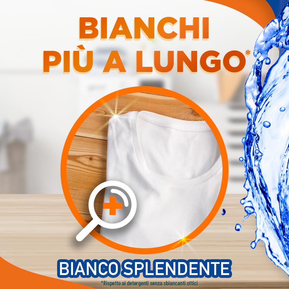 Sole Detersivo Lavatrice Bianco splendente 183 Lavaggi, Formula igienizzante, Detersivo Lavatrice Liquido Bianco Splendente, rimuove le macchie a basse temperature