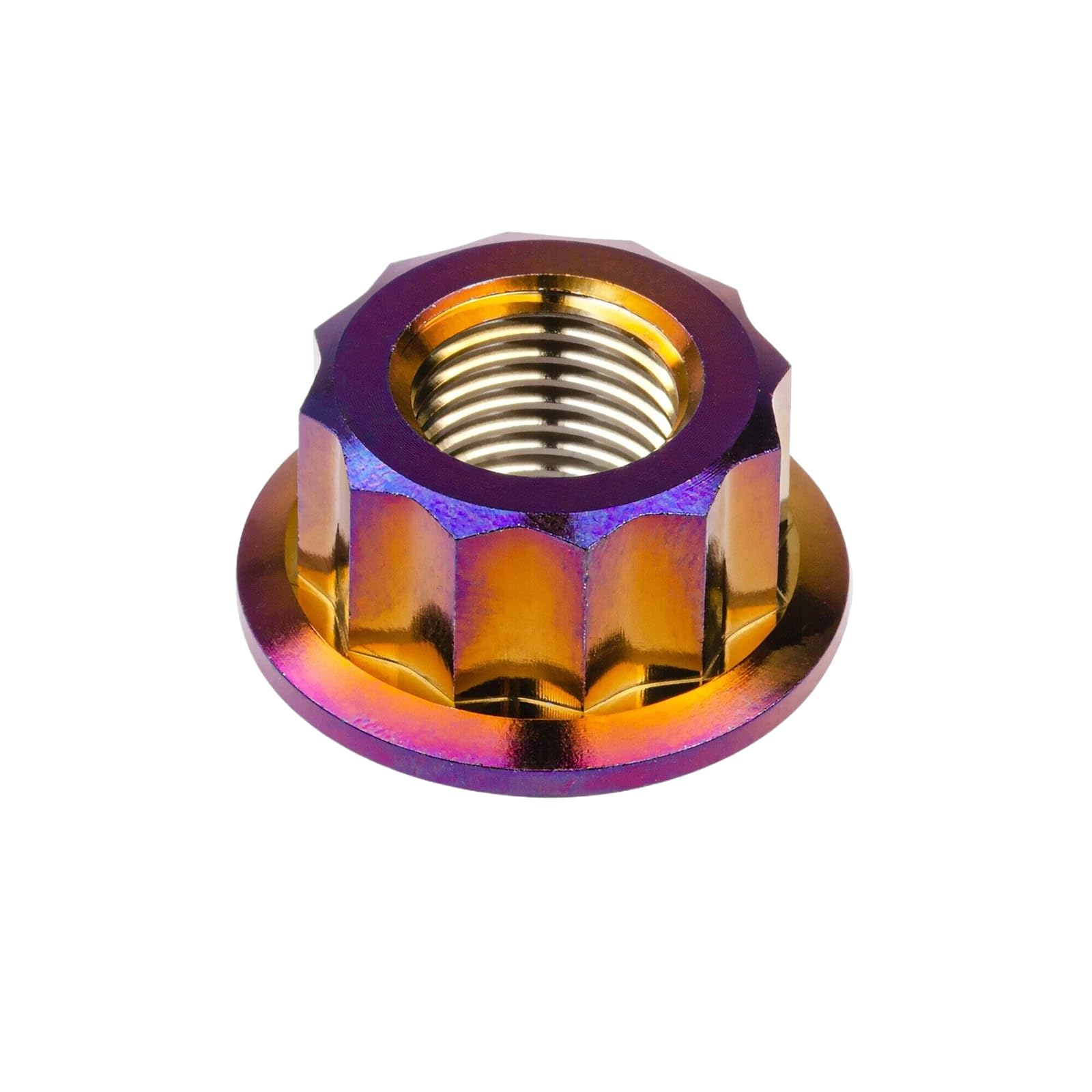 Dado In Titanio M5 M6 M8 M10 M12 Per Moto Flangia Esagonale Modificata Dado A 12 Punti-M5,Rainbow