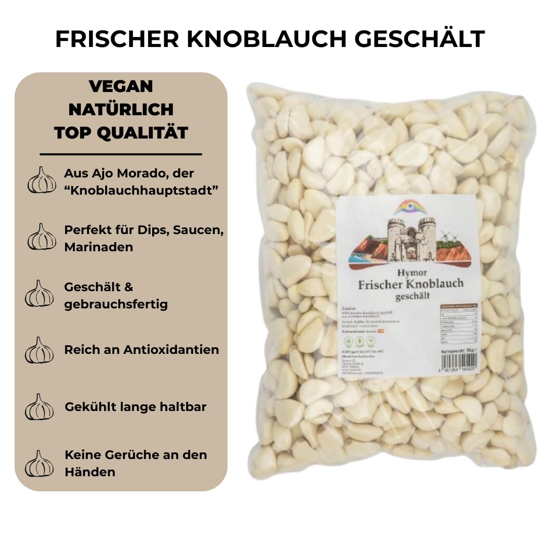 Hymor geschälter Knoblauch 3x1kg Ajo Morado aus Spanien Zehen Würzmittel