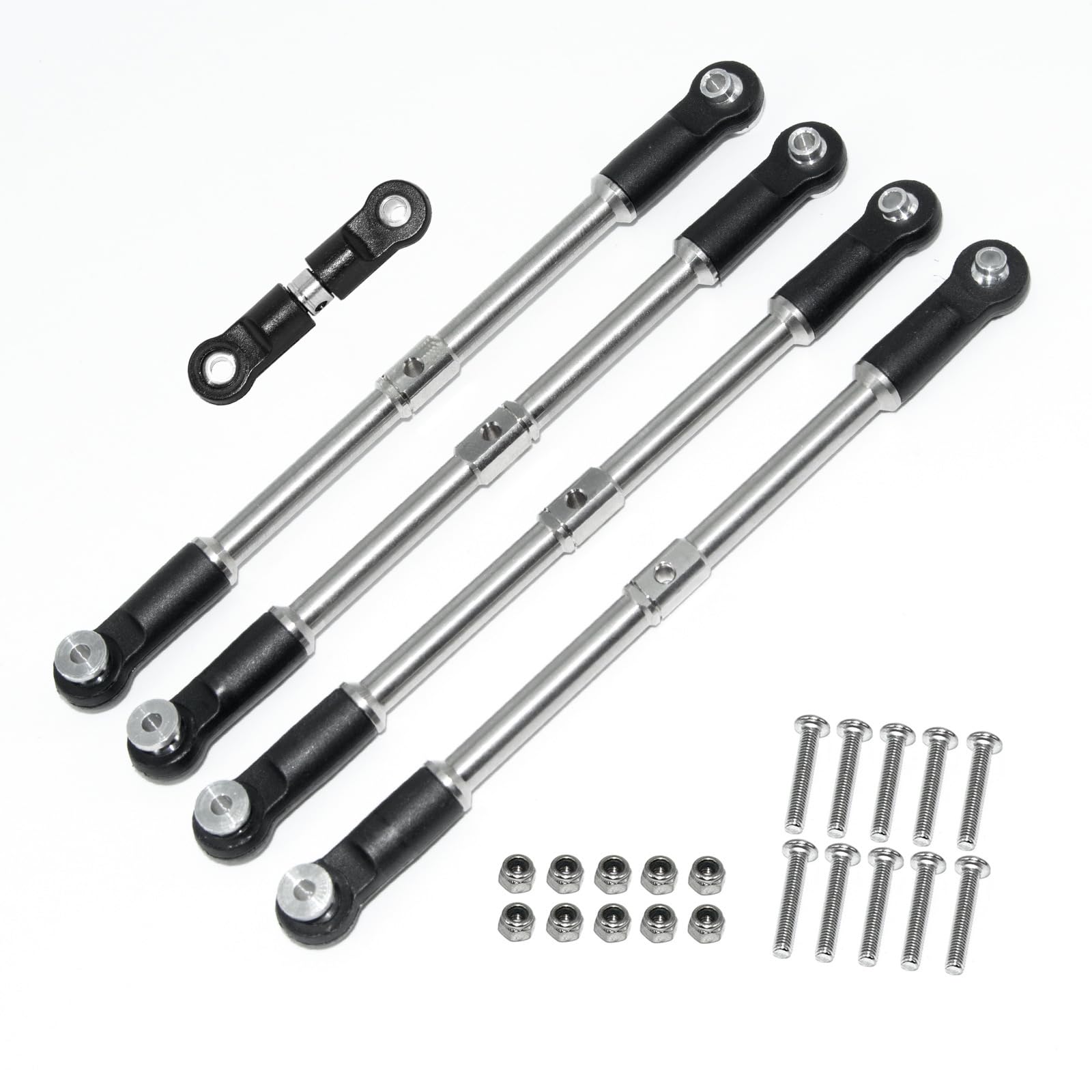 XinGeeek Stainless Steel Tie Rod Turnbuckles Set for Arrma 1/8 6S Kraton Outcast 1/7 Big Rock RC Car Upgrade Parts