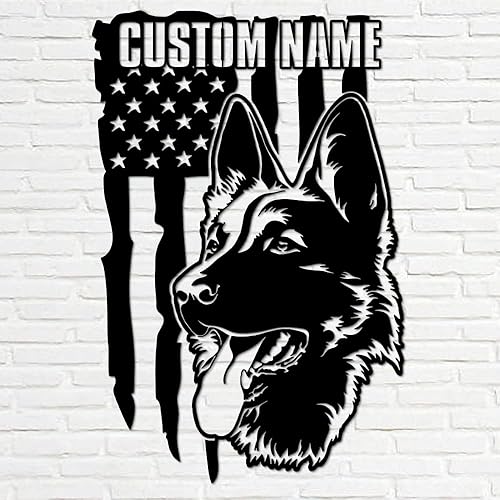 Miniatura 2 de Cartel de metal personalizado de pastor alemán letrero de metal personalizado de pastor alemán letrero de perro arte de pared de pastor alemán