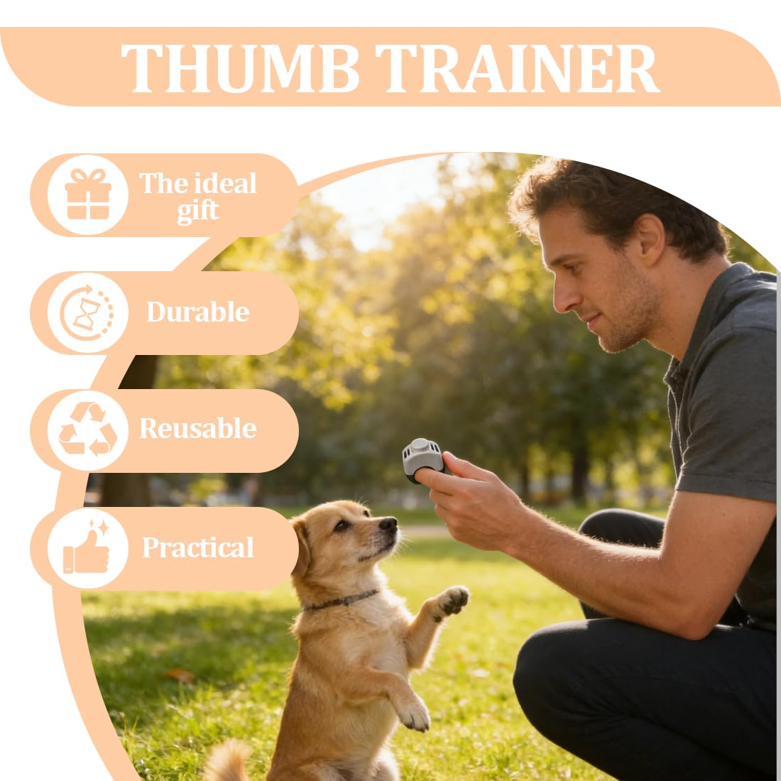 2 Clicker Chien Dressage (21mm) en orange et Gris, Clicker en Anneau pour Animaux de Compagnie Accessoire Pratique pour l’Entraînement Canin pour Chien Chat Cheval