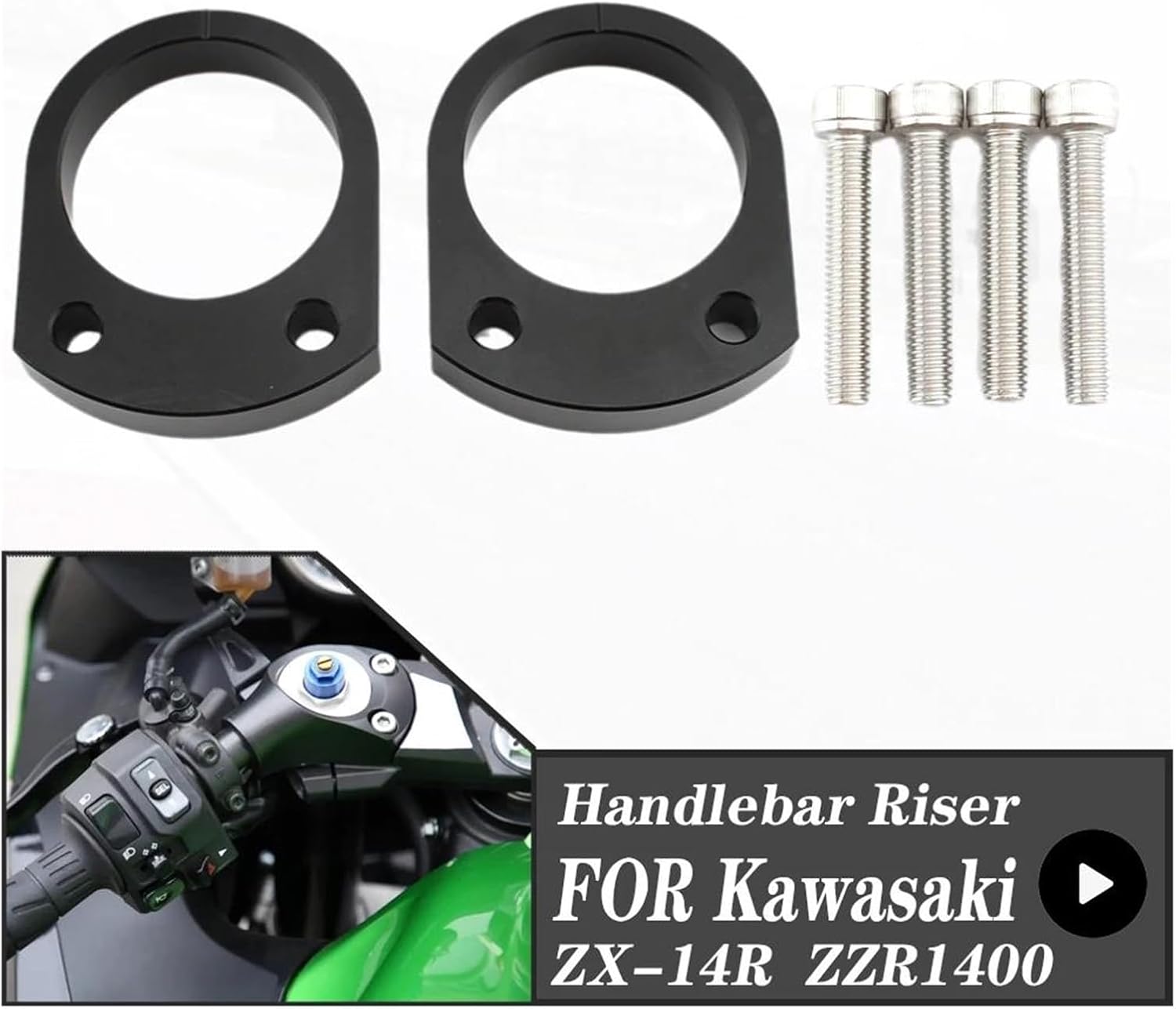 ハンドルバーライザー 用 ZX-14R 用 ZZR1400 2006-2018 【ツイード