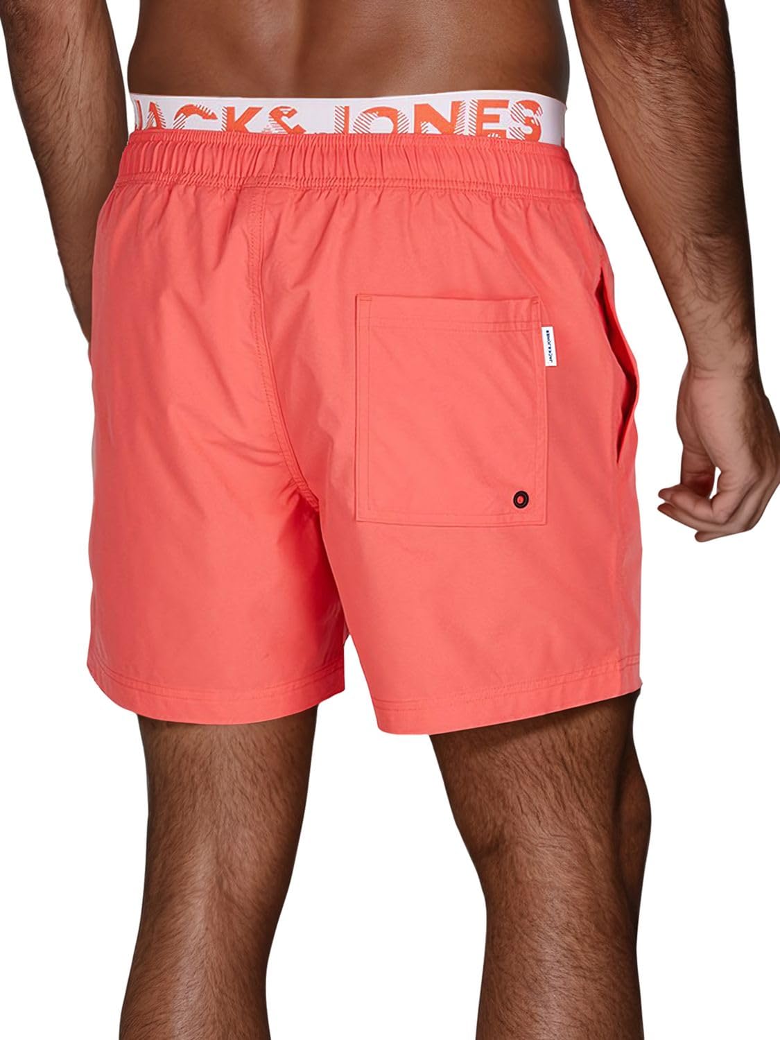 JACK & JONES Badehose Herren lang Badeshorts Doppelter Bund Maui JJSWIM Kurze Hosen Schwimmhose Shorts Schwarz Blau Coral S M L XL XXL 3XL