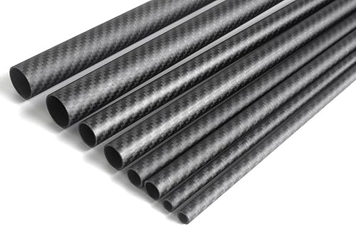 Miniatura 3 de 4 tubos de fibra de carbono de 0.394 in de 0.394 in x 0.315 in x 12.992 in, disponible de 6/8/12/14/0.630 in, acabado mate envuelto en rollo 3K
