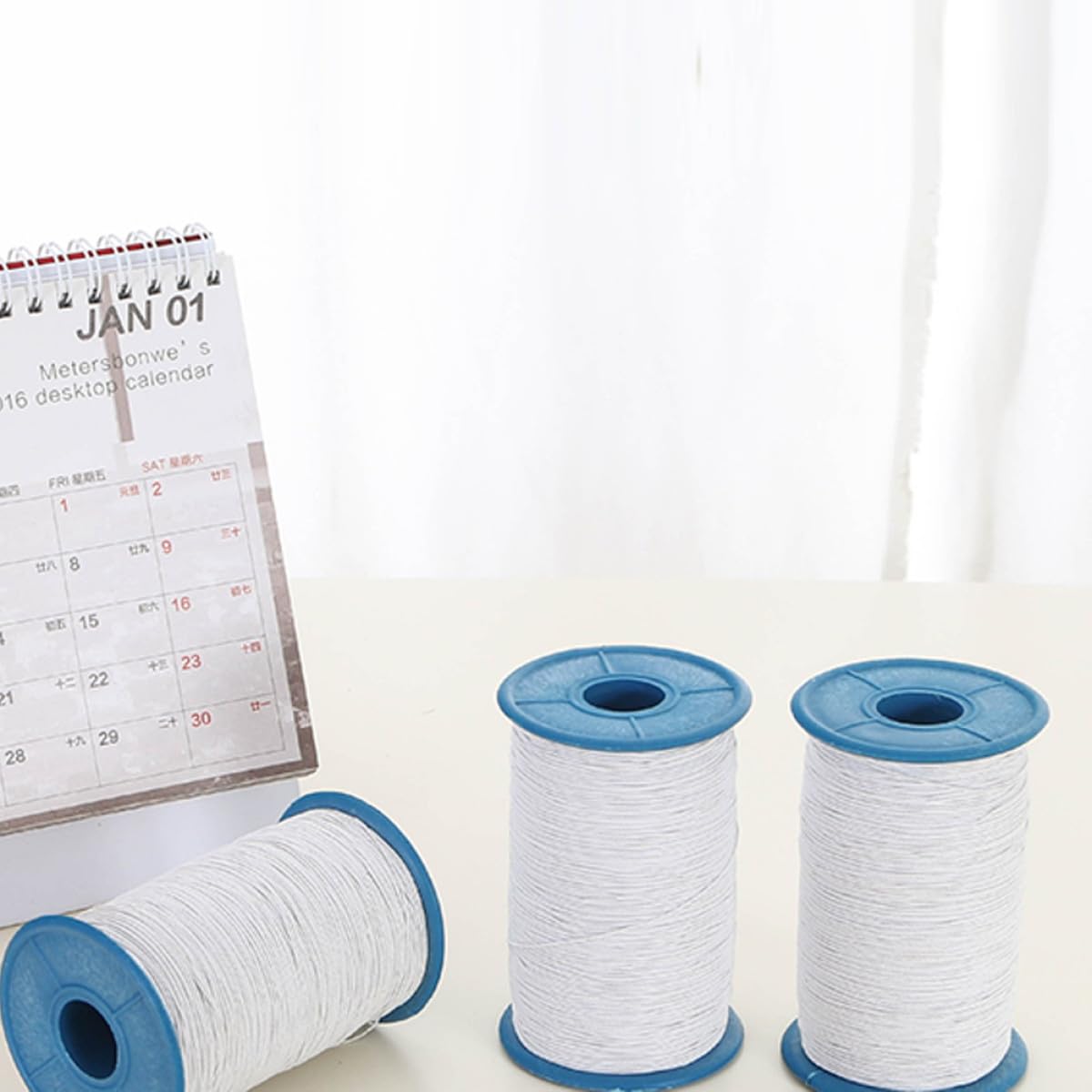 Hilo de Coser para Ropa y Disfraces 2 Piezas Núcleo Elástico de Poliéster Resistente para Pantalones Costura Uniforme Enredos Uso Confección y Color Color Aleatorio