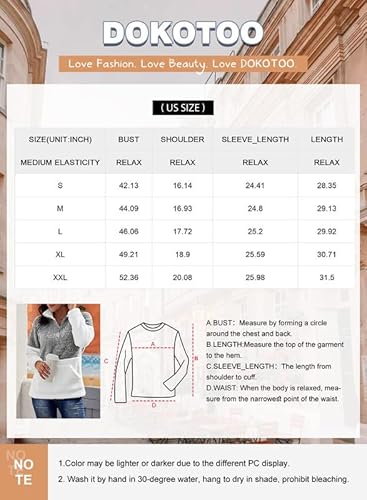 Dokotoo Womens Fashion Cozy Warm Ladies Fleece Sweatshirt Loose 1/4 Quarter Zip High Neck Color Block Fuzzy Casual Sweatshirt Pullover Fluffy Outerwear With Pockets Medium #TOP5
