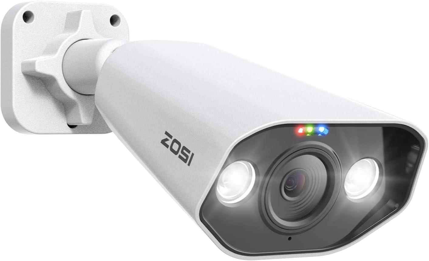 ZOSI ZG1825E 5MP PoE Security Camera with Two Way Audio,Night Vision,Human Detection,Sound & Light Alarm,IP66 Weatherproof Outdoor Indoor Bullet IP Camera Only Work with ZOSI PoE NVR