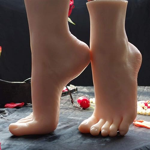 Miniatura 4 de Pie de maniquí de silicona, 1 par de juguetes femeninos de tamaño real, modelo de pie de niña, modelo de arte de cultura, pie de simulación