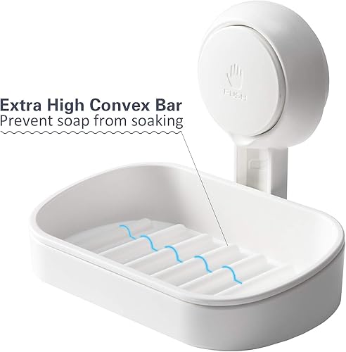 Miniatura 4 de TAILI Soporte de jabón con ventosa para pared de ducha, potente jabonera de succión al vacío, soporte de esponja fuerte para ducha, baño, bañera y