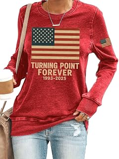 Women's Turning Point Forever 1993 2025 Print Round Neck Sweatshirt America Flag Top