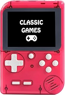 Kids Handheld Game Console Pre-Loaded 400 Classic Games, Portable Video Game Console with 2.8" Color Screen, Rechargeable Battery, Handheld Electric Game Console for Boys Girls (Red)