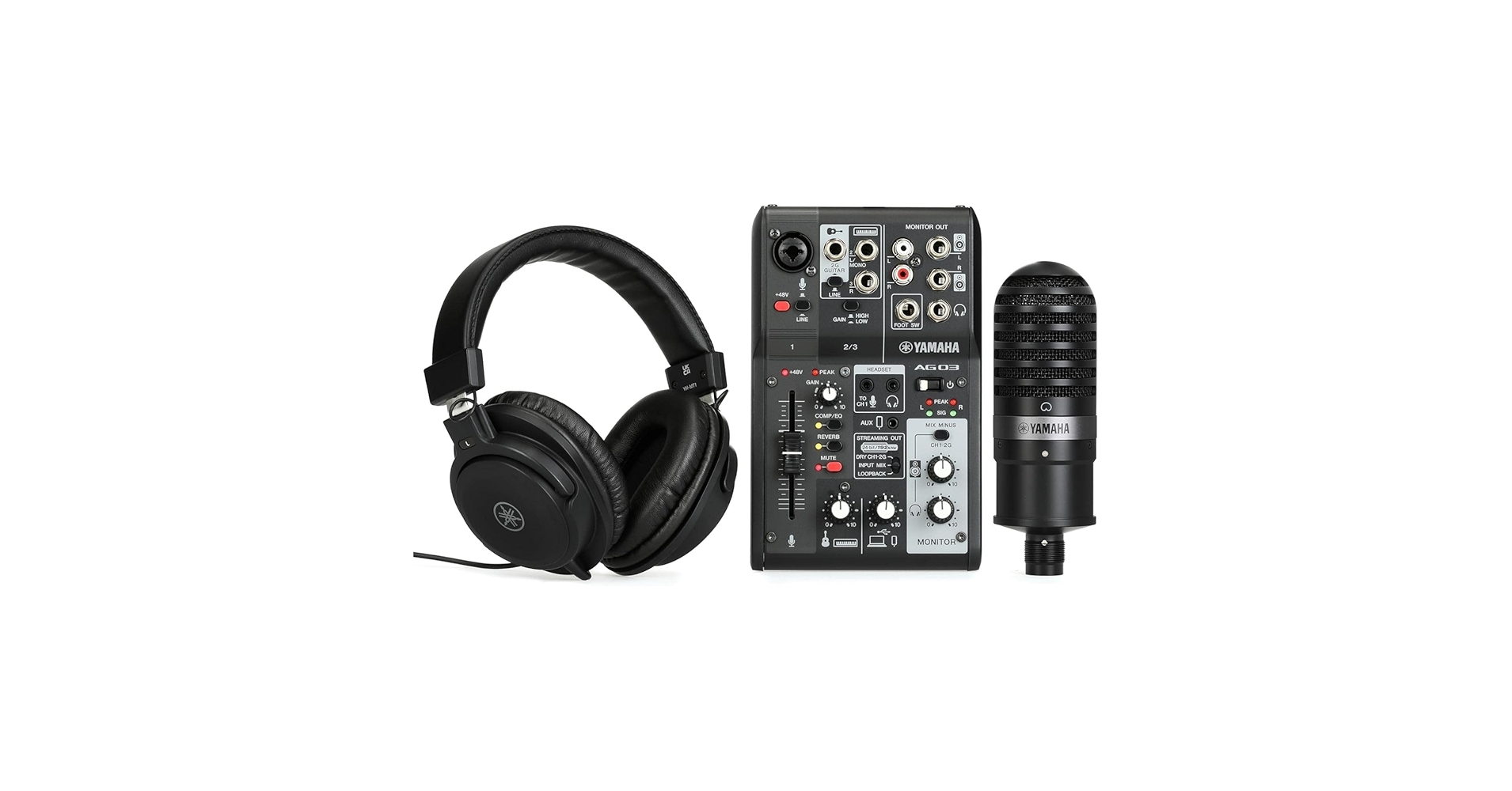 Amazon.com: Yamaha AG03MK2 Black Live Streaming Kit with mixer/USB