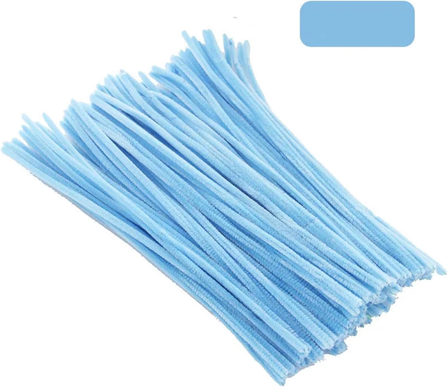 Glitter Pipe Cleaners 1000pcs Chenille Stems Pipe Cleaners Plush Tinsel Stem Wired Twist Sticks Hair Strip DIY Craft Handmade for Projects Creative DIY Room Decor(Light Blue)