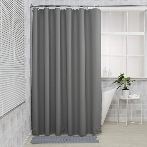 Vista 19 de AmazerBath - Cortina pequeña de plástico transparente para ducha, 36 x 72 pulgadas, de alta resistencia, gruesa, de acetato de vinilo polietileno