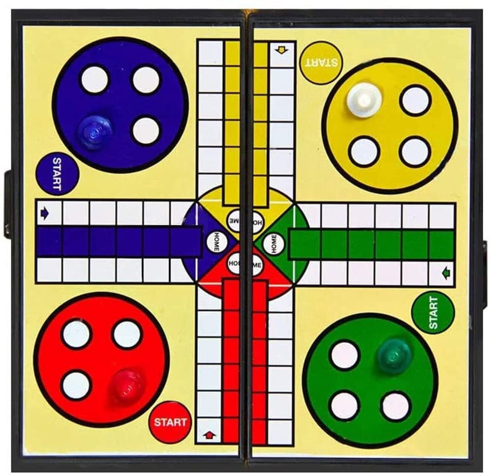 Rubik Ludo Board Game, Magnetic Folding Design and Light Weight for Kids and Adults (Size, 32x31.5cm)