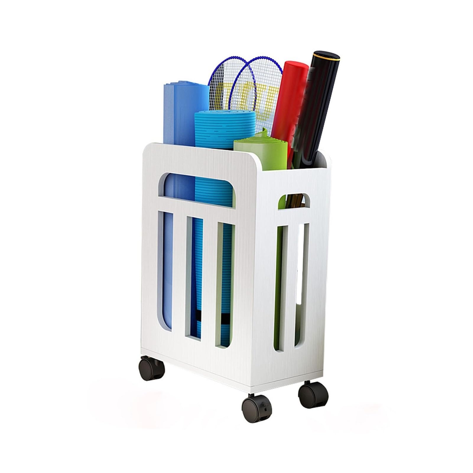 Supporto per Racchette da Tennis, Organizer per Attrezzature Sportive, per palestre, Club, scuole, stadi (Solo Supporto) (Bianco)