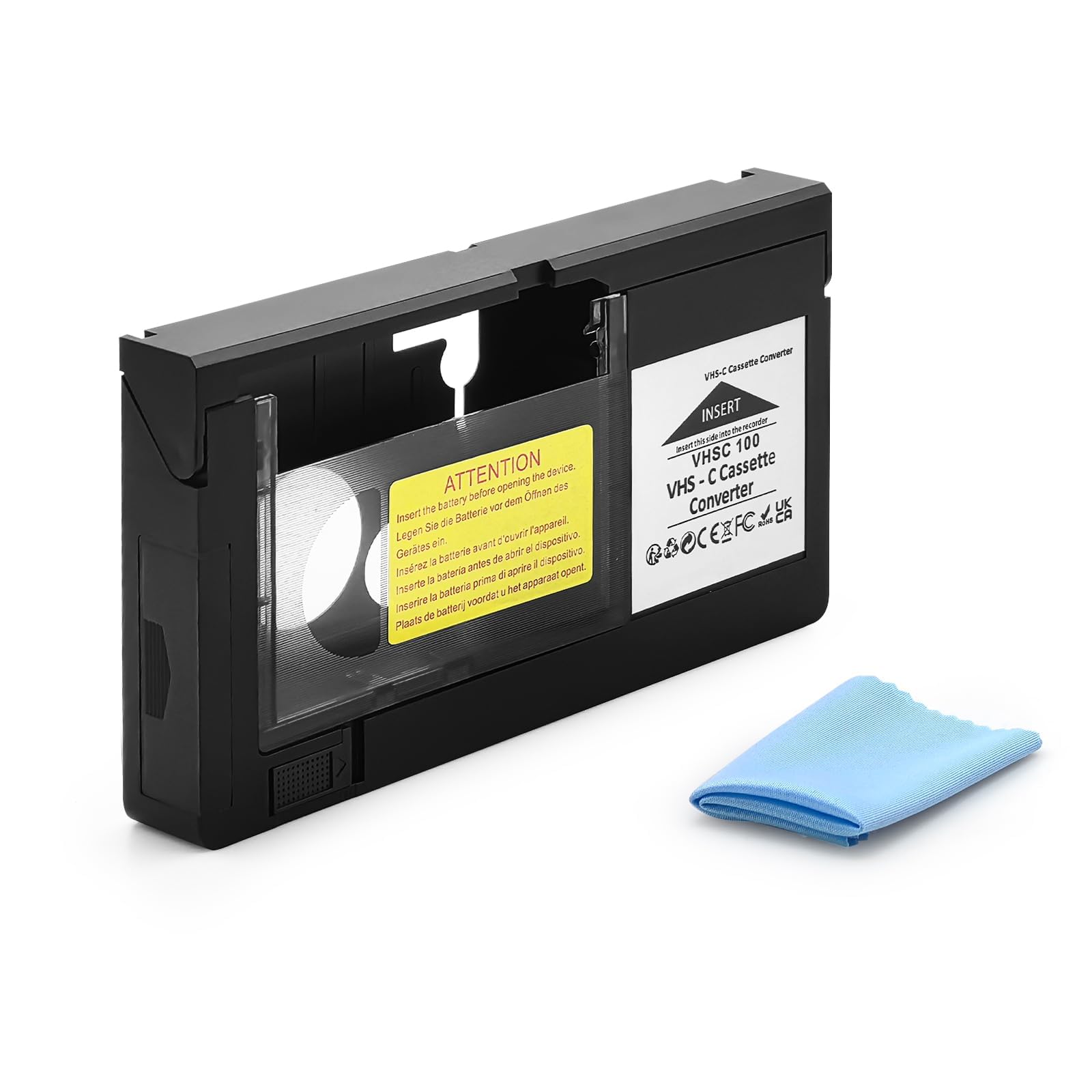 Adaptador de cassette VHS-C, convertidor de cassette compatible con S-VHS-C S-VHS