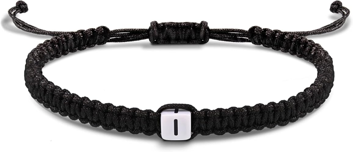 Initial Bracelets for Women Men Gifts for Her Teen Girl Best Friend Birthday Graduation Dainty Braided Bracelets Letter A-Z Charm Adjustable Link Mother's Day Jewelry Mom Christmas Gifts Valentine's Day Jewelry