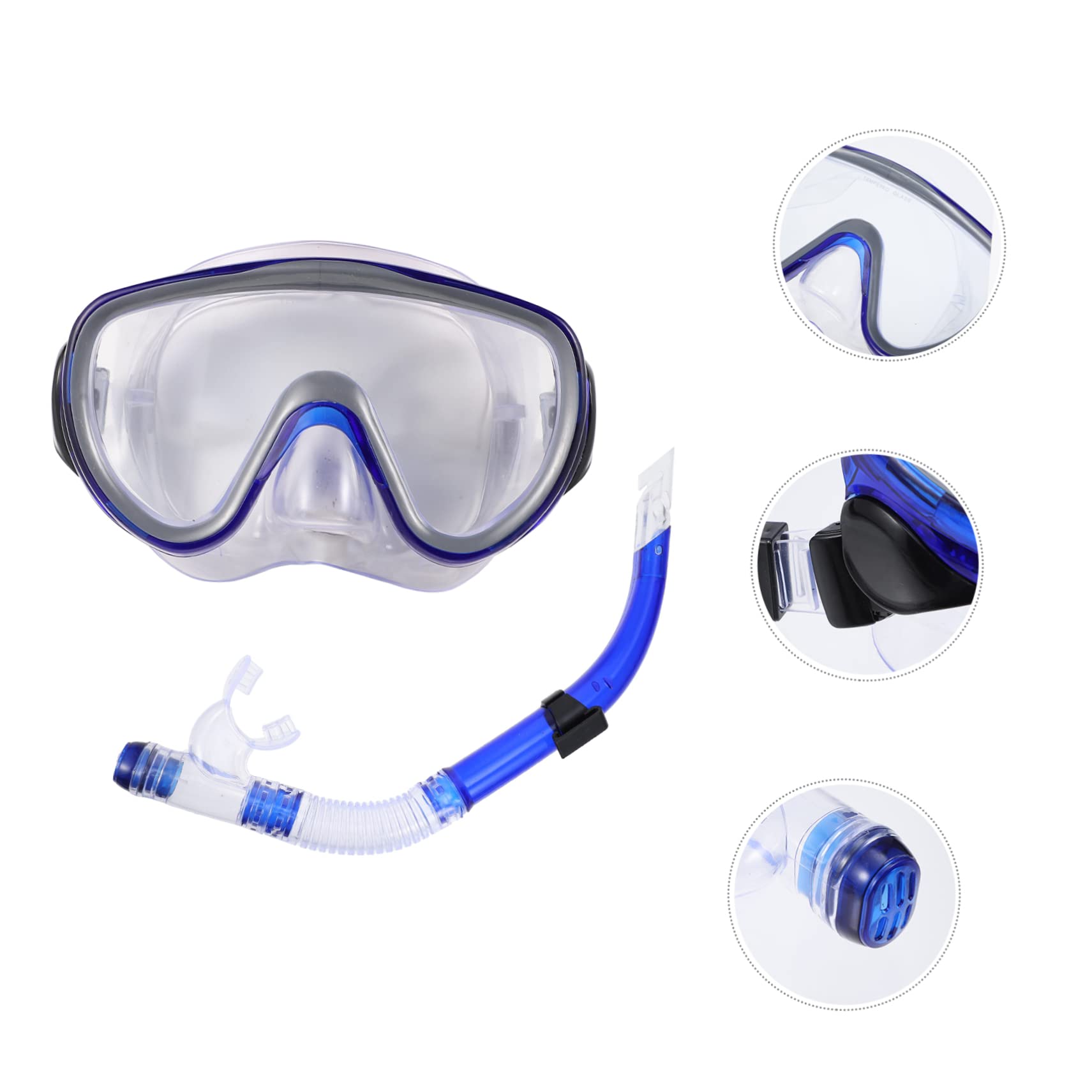 GOOHOCHY Snorkeling Gear Set Dry Mask Adult Goggles Nose Cover Full Mask for Diving