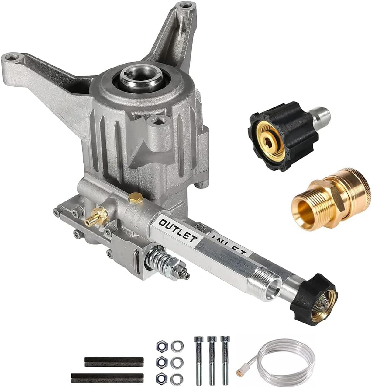 YAMATIC 7/8" Shaft Vertical Pressure Washer Pump, 2600-3000 PSI @2.5 GPM and M22-14mm to 3/8" Quick Connect Kit Pressure Washer Adapter Set