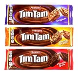 Arnott's Tim Tam Australian Chocolate Cookies Pack of 3 Variety (Original, Caramel, Dark ) Full Size